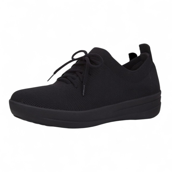Fitflop Shoes - FitFlop F-Sporty Uberknit Sneakers Women All Black Knit Lace Up Size‎ 8.5
